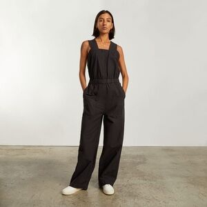 Everlane The Fatigue Apron Cotton Linen Jumpsuit Size 00 Small washed black
